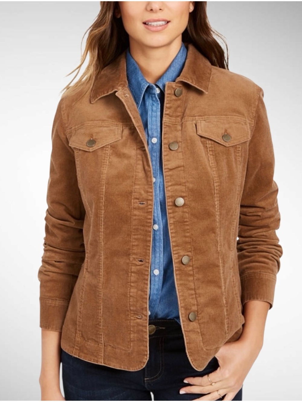 Charter Club Corduroy Buttondown Jacket Long Sleeves